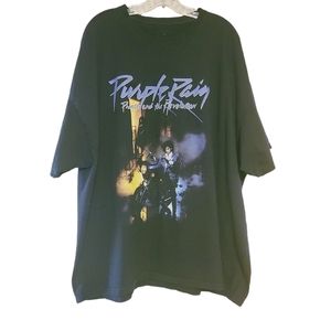 The Prince Estate | Men's Black Purple Rain Band T-Shirt (Size 3XL)